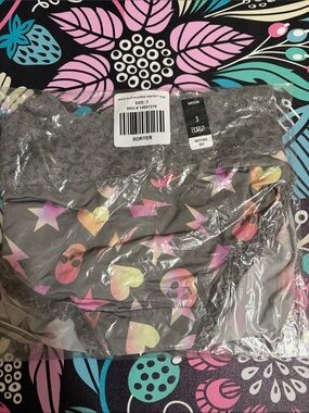 torrid Gray Lace Waist Panties with Pastel Hearts & Skulls